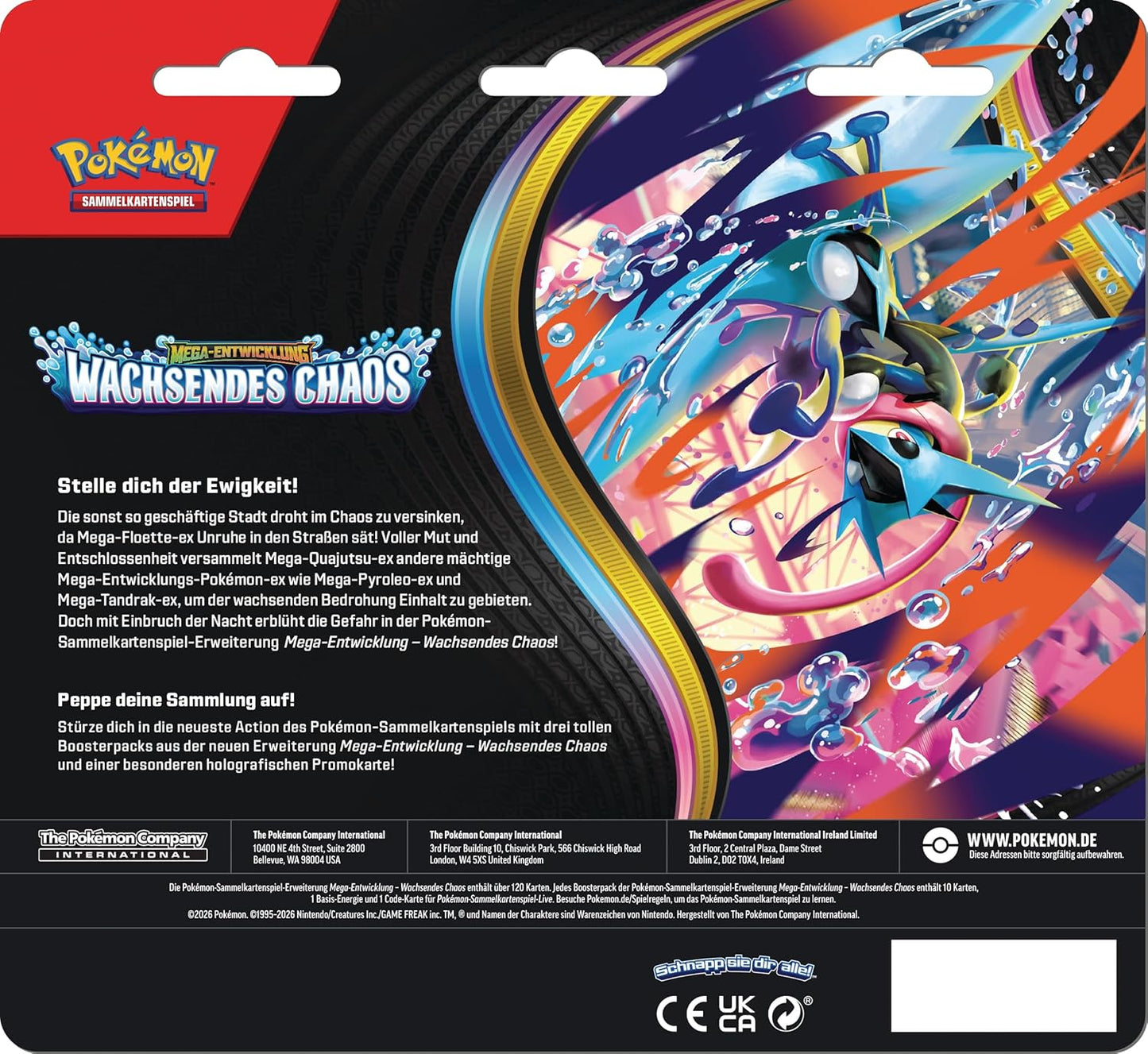 Pokémon TCG Wachsendes Chaos 3-Pack Blister DE