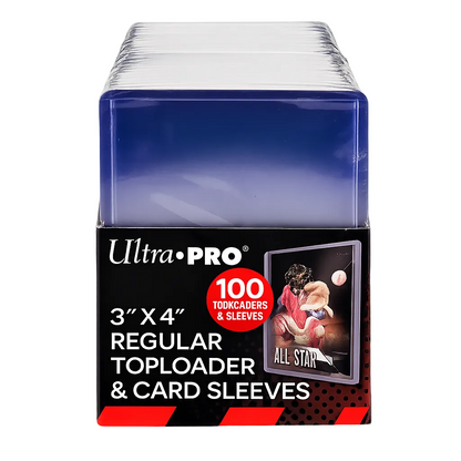 Ultra Pro Toploader + Soft Sleeves Set – 100 Stück (3" x 4")